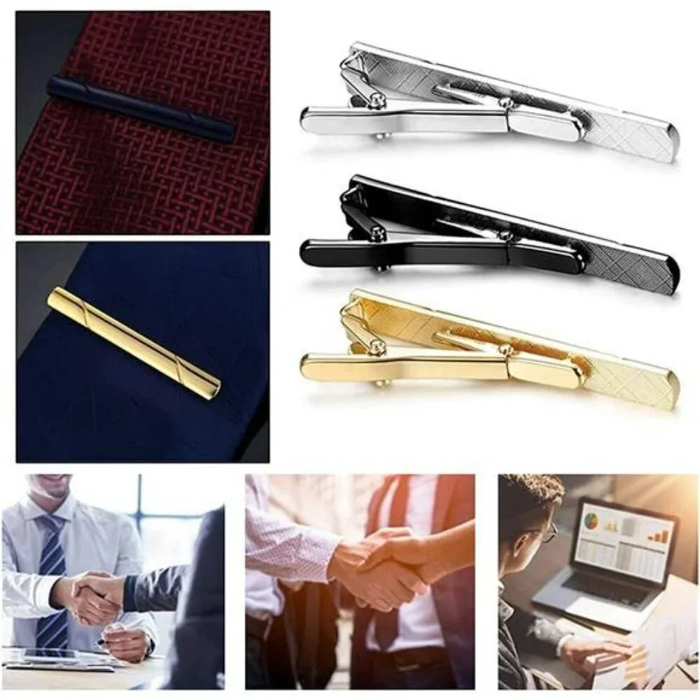 Mens Stainless Steel Tie Clip Classic Silver Gold Necktie Bar Wedding Gift